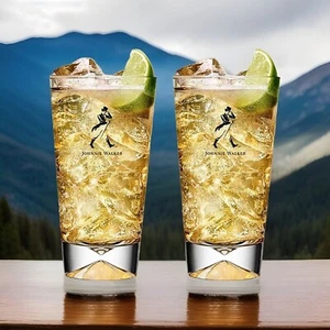 2 x (Johnnie Walker) Whisky Glass Tumbler Heavy Based 45cl NEW - Picture 1 of 2