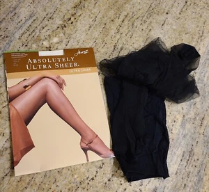 Hanes Absolutely Ultra Sheer Pantyhose Jet Black Black Size A Style 706 - Picture 1 of 9