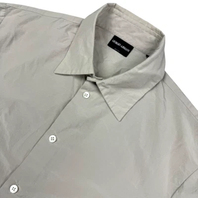 Camisa Giorgio Armani Etiqueta Negra Para Hombre Elastizada L/S Botón Beige • 40 | 153/4 Foto 1 de 4