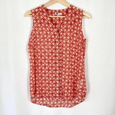 Kut From The Kloth Sheer Sleeveless Blouse V-Neck Lightweight Preppy Summer XS - Image 1 of 4