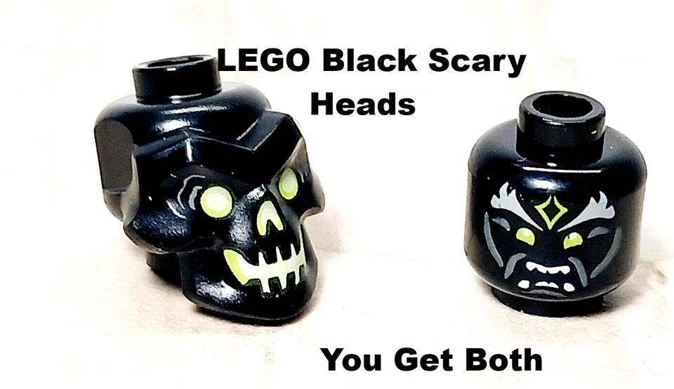 Nuevo LEGO Cabeza Esqueleto Negra GRATIS Cabeza de Compañero Amarillo Ojos Verdes Halloween Foto 1 de 1