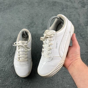 Puma Damen Carina Weiß Freizeitschuhe Sneaker Größe UK 7 EU 40,5 Skate Freizeit - Bild 1 von 13