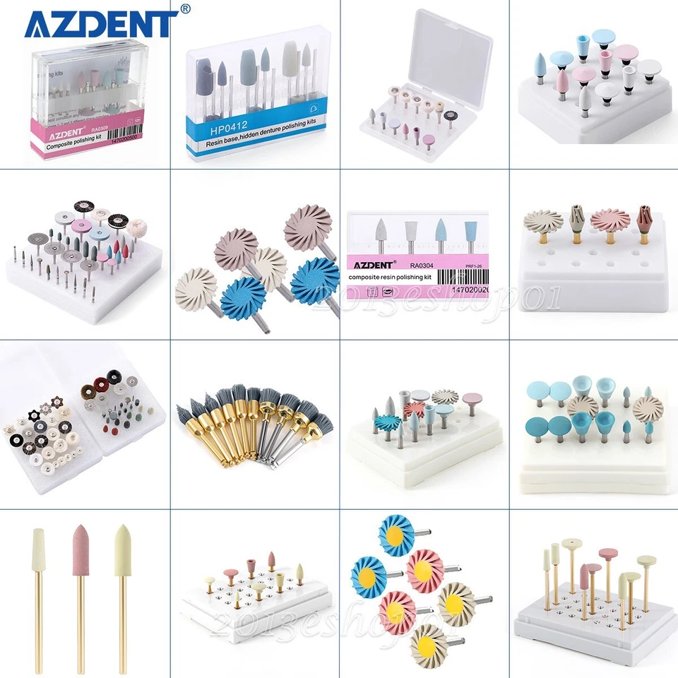 Dental Zirconia Composite Polishing Kit Diamond Silicone Wheel Polisher Finisher - Image 1 of 1