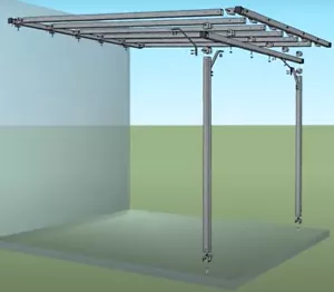 Pergola in FERRO ZINCATO, tettoia pensilina varie misure con profondita 3 metri - Foto 1 di 8