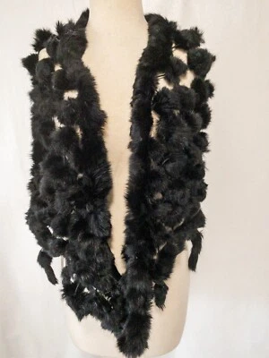 Vintage Rabbit Fur Wrap Shawl Scarf Rabbit Feet Tassels - Image 1 of 4
