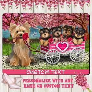 Yorkshire Terrier Dog Floor Mat Personalize Pet Door Mat Valentine Day NWT - Picture 1 of 58