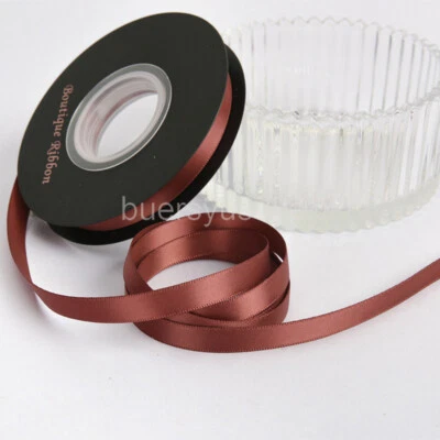 20 Yards Reel Double Face Polyester Satin Ribbon Solid Color - 1.2/2.8/8cm Width - Image 1 of 4