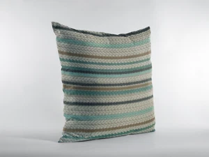 Harlequin Crochet Indigo/Ochre/Linen 18"/20" Cushion Cover - Picture 1 of 4