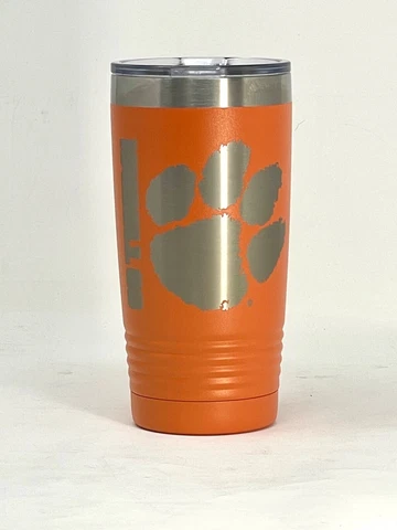 Clemson PAW Orange 20oz Double Wall Insulated Stainless Steel Tumbler Great Gift Cover