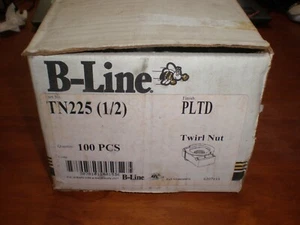 Box of 100 Eaton Cooper B-Line TN225 1/2" Twirl Nut 1/2 Inch - Picture 1 of 6