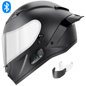 NWT GDM DEMON Full Face Motorcycle Helmet Bluetooth Intercom + Silver Lens - Bild 1 von 11
