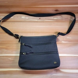 The Sak Olvera Purse Triple 3 Zip Crossbody Bag Black Neoprene Adjustable - Picture 1 of 14