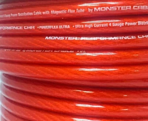 Monster Cable 300 PowerFlex 4 AWG High Performance Power Wire - 20 Ft Red - Picture 1 of 2