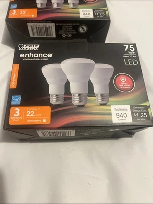 Feit Electric Flood LED Light Bulb 3 Pack R20 Dimmable Recessed 2700K Soft White - Image 1 of 4