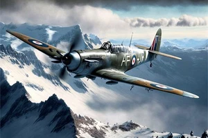 Canvas Art Spitfire Airplane Landscape Aviation Wall Picture Poster Print - Picture 1 of 22