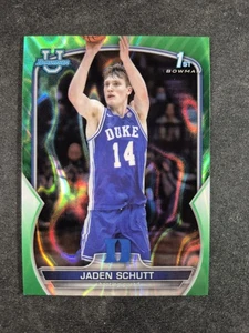 2022-23 2023 1st Bowman U cromo verde Jaden Schutt/99 Duke #75 - Imagen 1 de 2