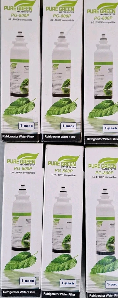 6 pack Pure Green Water Filter PG-800P Compatible LG LT800P.  - Image 1 of 4