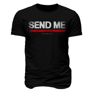 Send Me Firefighter Thin Red Line Isaiah 6:8 Christian First Responder T-Shirt - Picture 1 of 9