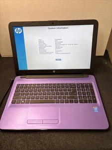HP 15.6inch HD Intel Pentium N3700 4GB RAM 1TB HDD 15ac133ds Laptop - PURPLE - Picture 1 of 11