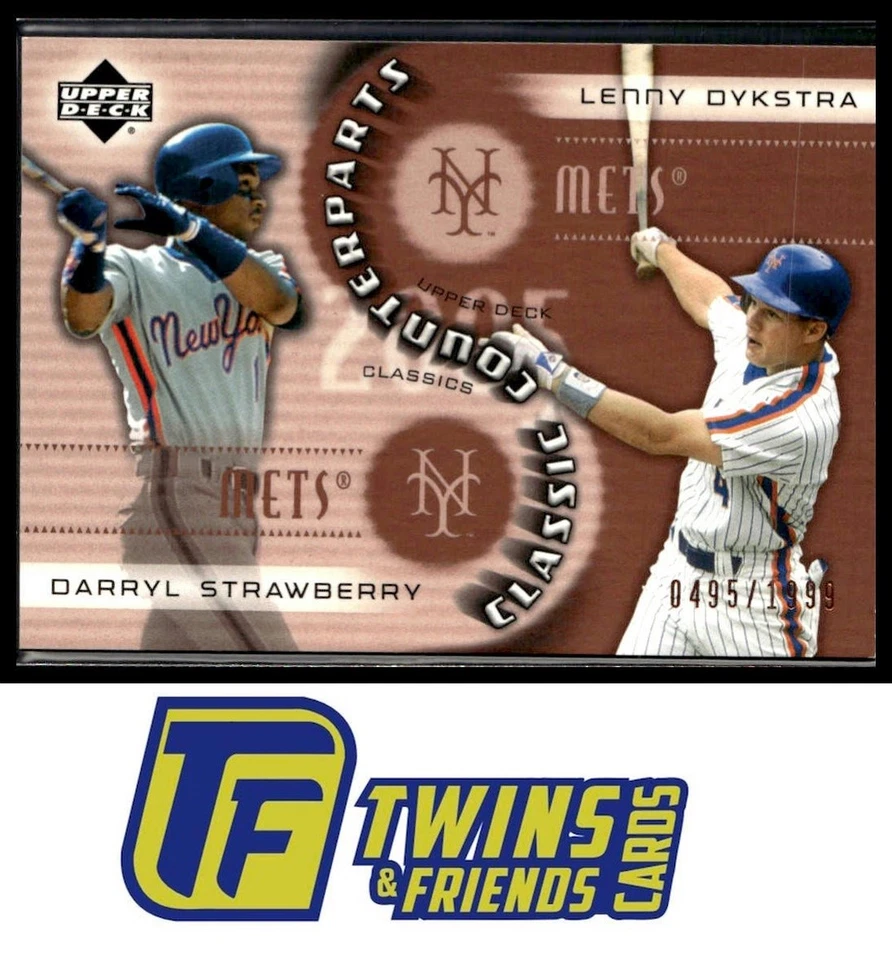 2005 Upper Deck Classics Darryl Strawberry / Lenny Dykstra Counterparts #/1999 - Image 1 of 2