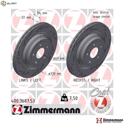 2x BRAKE DISC 400.3687.53 FOR MERCEDES-BENZ OM 651.960 2.1L 4cyl GLE 3.0L 6cyl - Image 1 of 4