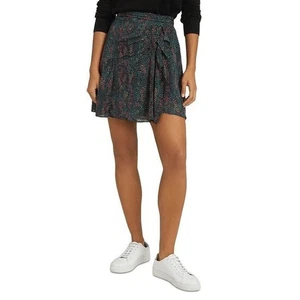 Nuevo con etiquetas Minifalda envolvente con estampado de reptiles Reiss Skyla para mujer talla 4 forrada verde $220 - Imagen 1 de 8