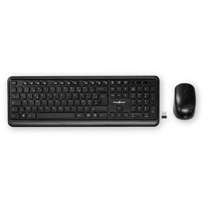 French QWERTY Wireless Keyboard Pack with Wireless Mouse and USB Nano Receiver - Image 1 of 4