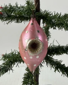 1964/25 1x alter Weihnachtsschmuck Christbaumschmuck Tropfen Reflextropfen - Picture 1 of 4