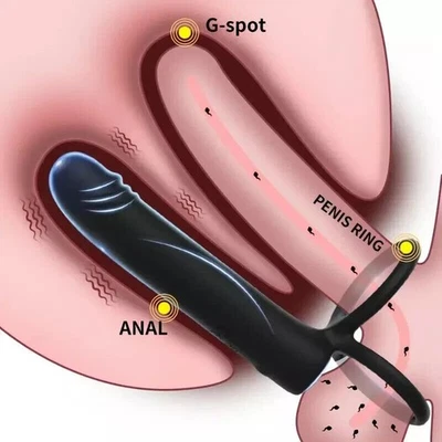 Men Penis Cock Ring Vibrator G-spot Dildo-Massager-Sex Toys For-Women-Couple - Image 1 of 4