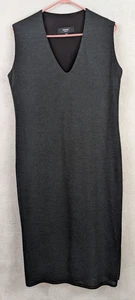 Misook Collection sz 2X Sweater Knit Dress v-neck charcoal black lined tank 0158 - Picture 1 of 5