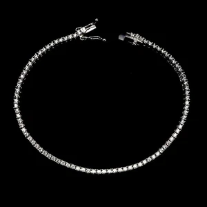 925 Sterling Silver Bracelet Round Simulated Cz Gemstone Jewelry 7inches - Picture 1 of 13