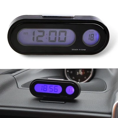 Reloj Digital Coche 1 PC 2.95" x 1.1" x 0.7" con Termómetro, Ángulo Ajustable... Foto 1 de 4