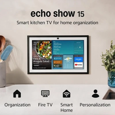 Amazon Echo Show 15 (2nd Gen) Smart Display Alexa Fire TV Wall MouWi-Fi Zigbee - Image 1 of 4