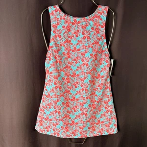 Lands' End Damen 4, 2-10 lang hochgeschlossen UPF 50 bescheiden Tankini Badeanzug Oberteil rot - Bild 1 von 7