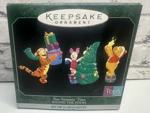 1998 Hallmark Keepsake Ornament Tree Trimmin' Time. 3 piece set. Winnie the Pooh - Picture 1 of 2