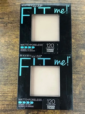 Lot of 2 Maybelline Fit Me Matte Poreless Classic Ivory # 120 Pressed Powder - Image 1 of 3