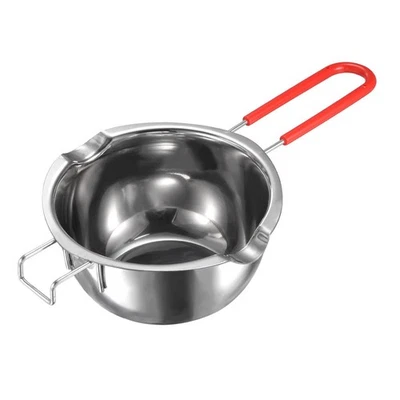 Double Boiler Pot 600ml 304 Stainless Steel with Red Heat Resistant Handle - image 1 of 4