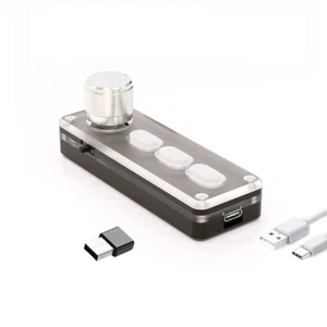2.4G Wireless + Wired + Bluetooth Silent Keyboard (White) w/ 3 Keys + 1 Knob - Picture 1 of 1