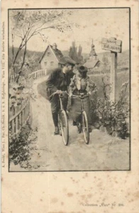 Pareja vintage con bicicleta - Foto postal antigua años 1900 7 - Imagen 1 de 2