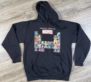 Marvel Hoodie Mens Medium Black Periodic table Universe Spider-Man Sweatshirt - Picture 1 of 15