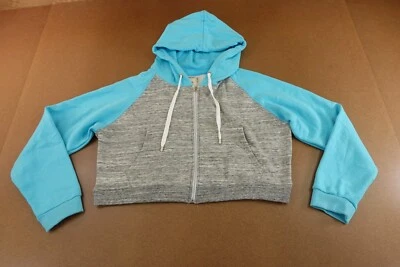 Sudadera con Capucha Doublju Juniors 1X Gris Azul Polar Bolsillo Recortada Cremallera Completa Nueva con Etiquetas *Defecto Foto 1 de 4