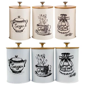 3X Coffee Canister Airtight Tea Coffee Sugar Canister Kitchen Storage Jar Caddy - Picture 1 of 14