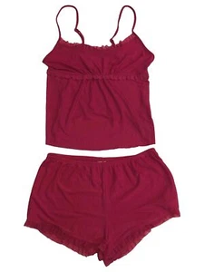 Womens Hot Pink Fuchsia Pajamas Sleep Set Tank Top & Shorts - Picture 1 of 2