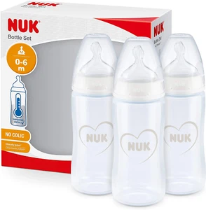 NUK First Choice+ Baby Bottles Set 0m+ Temperature Control, 300ml - 3 Pack - Picture 1 of 7
