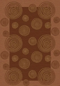 Milliken Pink Dots Hoops Loops Boxes Contemporary Area Rug Bordered Wabi Coral - Picture 1 of 7