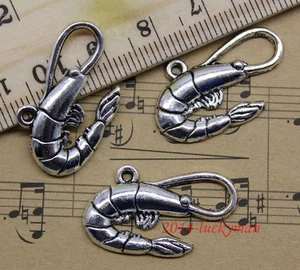 20/60X retro Jewelry Making Lovely shrimp alloy charms pendants 16 x 28 mm - Picture 1 of 4