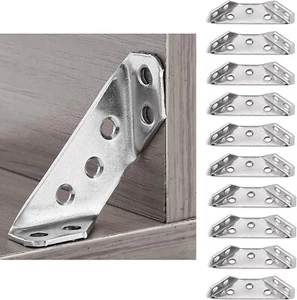 10-Pack Universal Stainless Steel Furniture Connector Heavy Duty Corner Braces - Picture 1 of 6