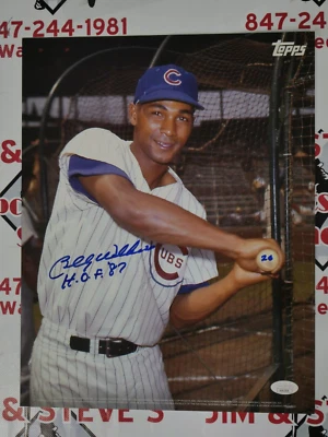BILLY WILLIAMS SIGNED 11X14 INSCRIBED "HOF 87" JSA COA - CHICAGO CUBS - Image 1 of 3
