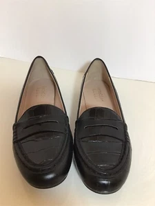 Artelier Nicole Miller Black Reptile Print Leather Loafer - Liz2 - Size 6.5M - Picture 1 of 9