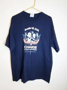 2008 Barack Obama Biden Joe Biden Change Presidential Navy T-shirt Men's Size XL - Picture 1 of 6